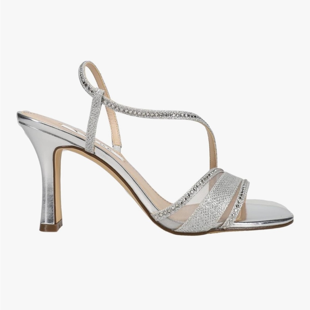 Elegant Silver Strappy Heels